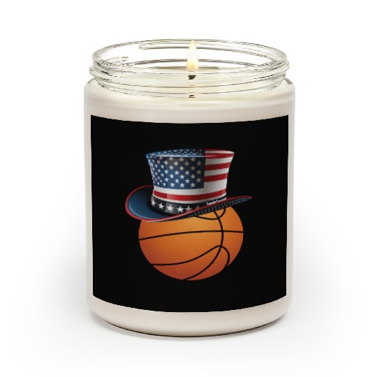 Patriotic America USA Flag 4th Of July Basketball Scented Candles