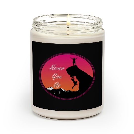 Never give up rock climbing Scented Candles