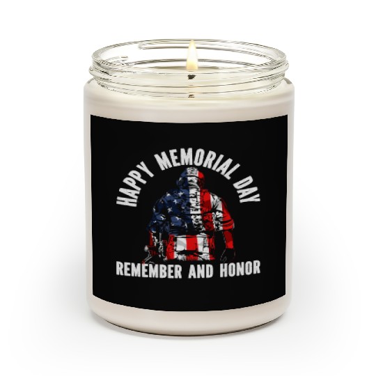 Patriotic Veteran USA Flag American Memorial Day Scented Candles