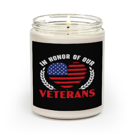 Patriotic Veteran USA Flag American Memorial Day Scented Candles