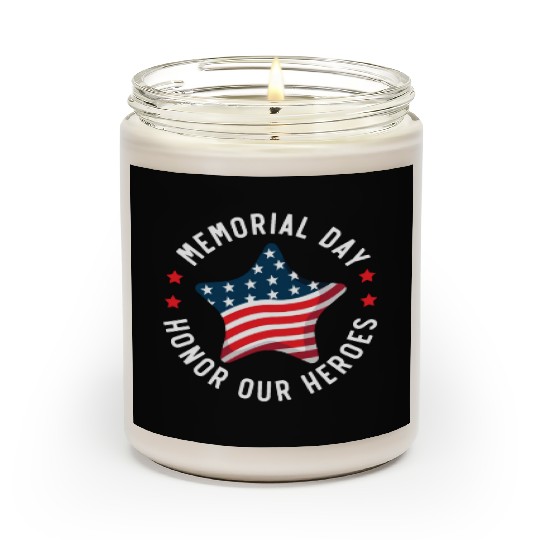 Patriotic Veteran USA Flag American Memorial Day Scented Candles