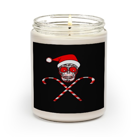 Sugar Skull And Candy Canes Scented Candles