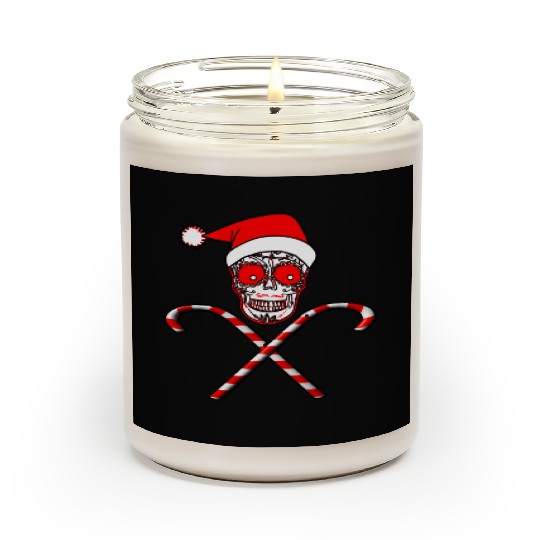 Sugar Skull And Candy Canes Scented Candles