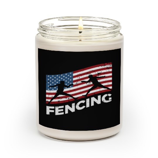 Fencing Usa Flag Fencer Patriotic Scented Candles