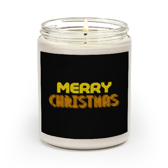 Merry Christmas Yellow Neon Colors Scented Candles