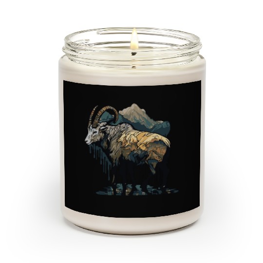 a mountain goat lives in the mountains Scented Candles