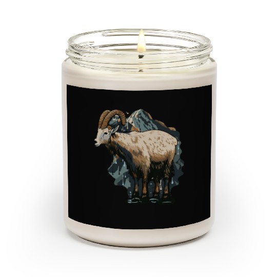 a mountain goat lives in the mountains Scented Candles