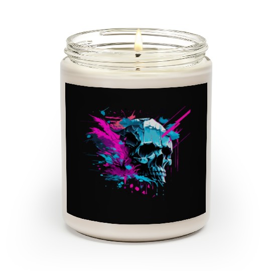 Vaporwave Skull Retro Gothic Punk Urban Streetwear Scented Candles