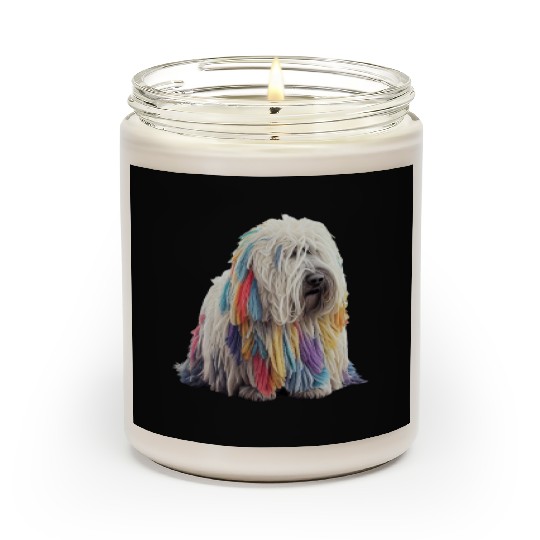 Colorful komondor dog cute doggy Neon breed colore Scented Candles