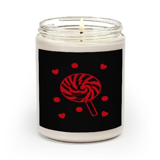 cute red candy sweet lollipop lover Scented Candles
