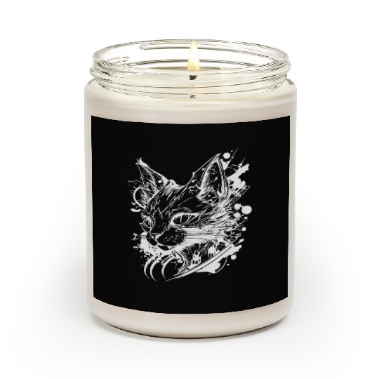 Space Cat In Vintage Tattoo Style Scented Candles