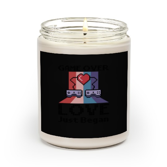 Valentine's Day Gamer Playing Video Game Couples Scented Candles