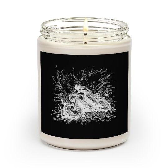 Racing Motorcycle Splash Style Scented Candles