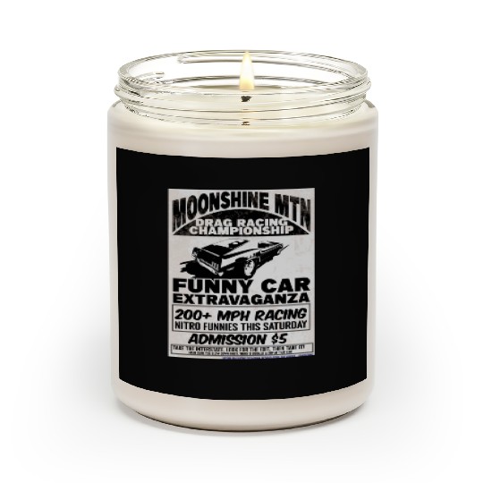 Vintage Hot Rod Classic Drag Racing Poster Scented Candles