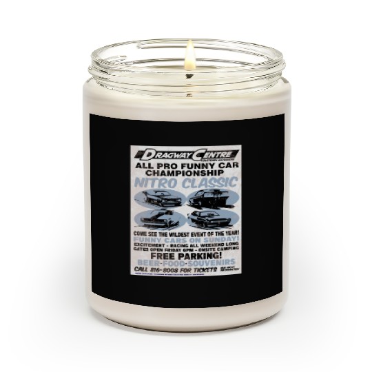 Vintage Hot Rod Classic Drag Racing Poster Scented Candles