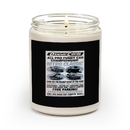 Vintage Hot Rod Classic Drag Racing Poster Scented Candles