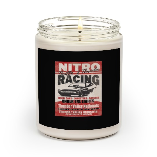 Vintage Hot Rod Classic Funny Drag Racing Poster Scented Candles