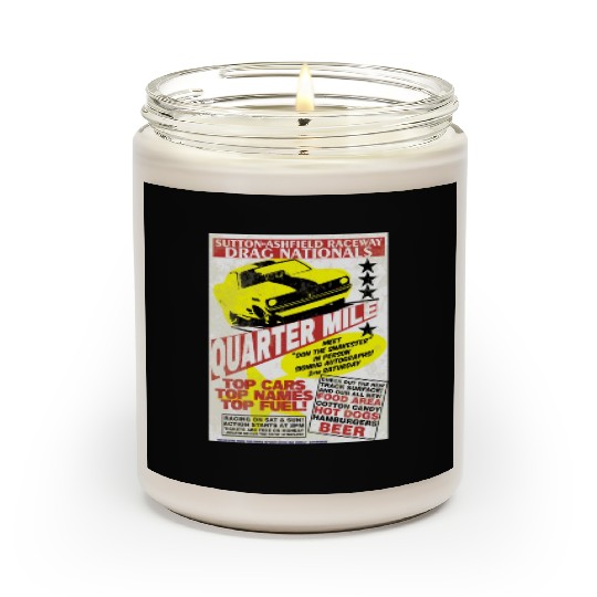 Vintage Hot Rod Classic Drag Racing Poster Scented Candles