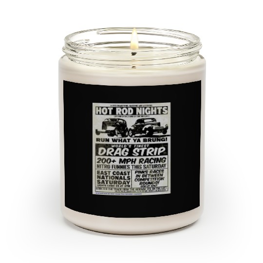 Vintage Hot Rod Classic Drag Racing Poster #9 Scented Candles