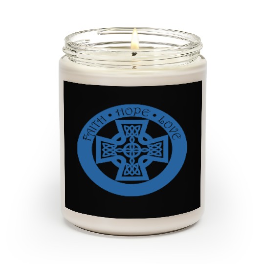 Timeless Celtic Cross With Faith Hope Love Scented Candles