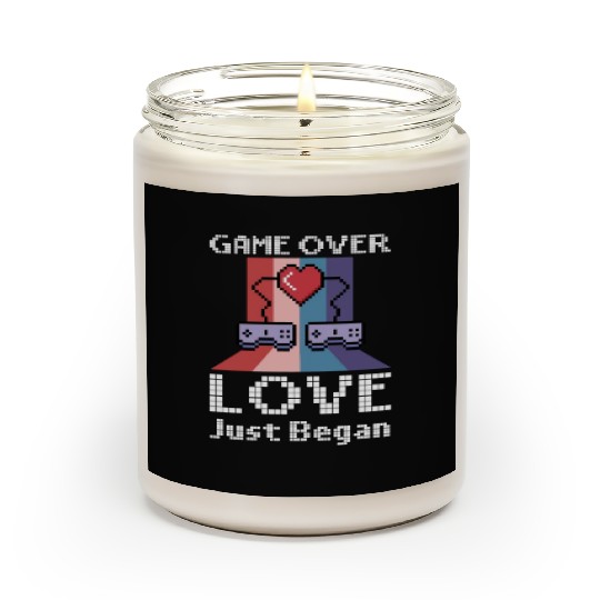 Valentine's Day Gamer Playing Video Game Couples Scented Candles