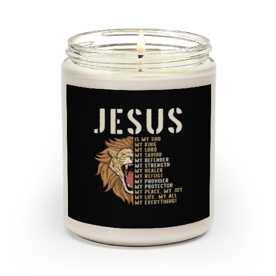 Jesus Is My God Lion Of Judah Christian Religious Scented Candles