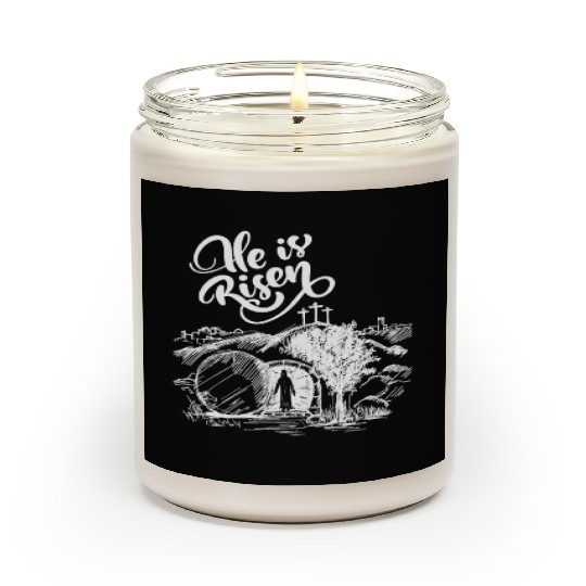 He Is Risen - White Drawing HD Scented Candles