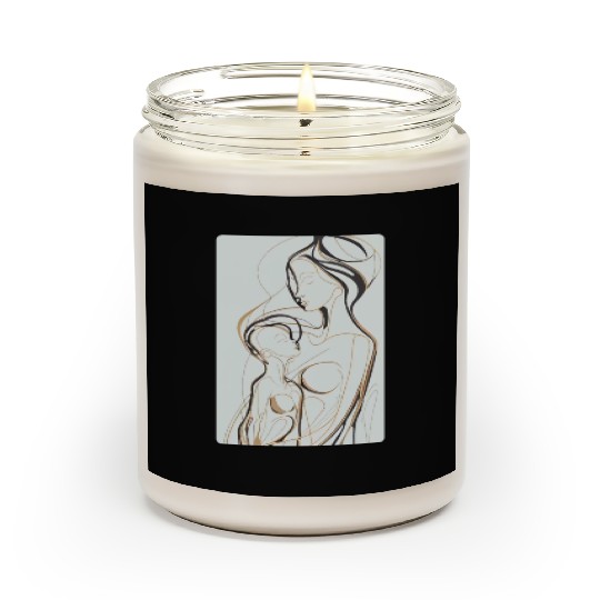 Black, Gold & White Abstract Mother & Daughter Scented Candles