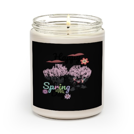 Seasons Greetings for Spring, Happy Spring Graphic Scented Candles