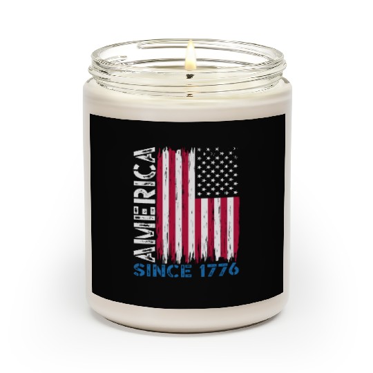 America Since 1776 American USA Flag 4th Of July Scented Candles