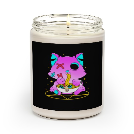Pastel Goth Ramen Cat Kawaii Anime Japanese Scented Candles