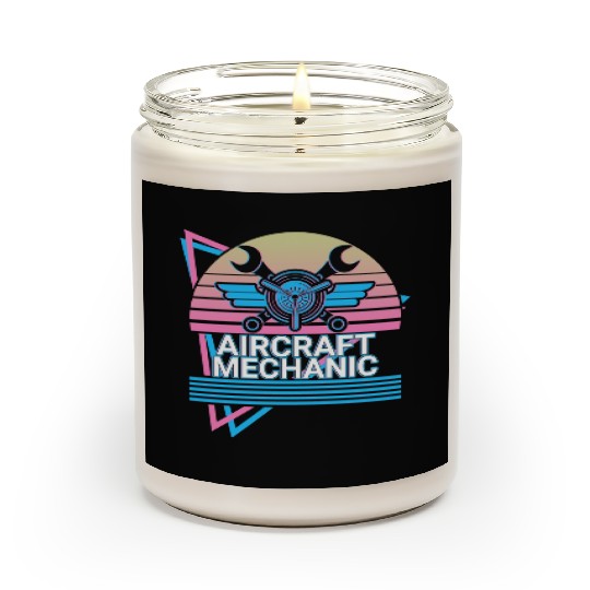 Aircraft Mechanic Aviation Retro Gift Scented Candles