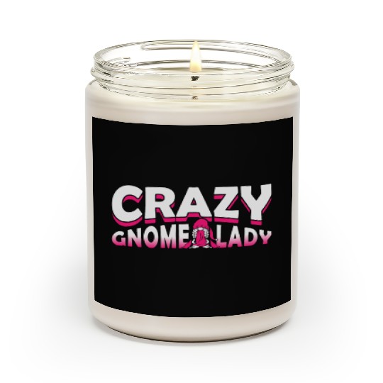 Lawn Garden Crazy Gnome Lady Design for a Garden Scented Candles