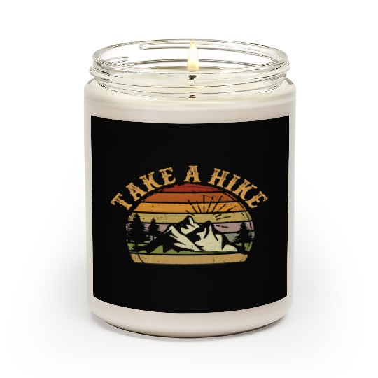 Take A Hike Retro Hiker Outdoors Camping Nature Scented Candles