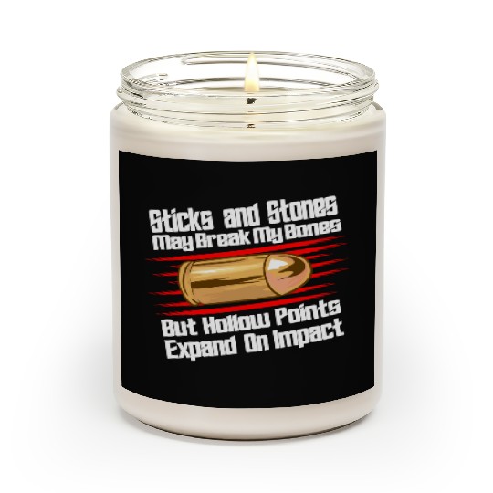 Sticks And Stones Gun Bullets 2nd Amendment Scented Candles