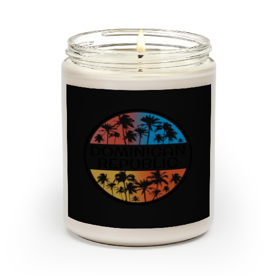 Dominican Republic Palm Tree Stylish Vacation Scented Candles