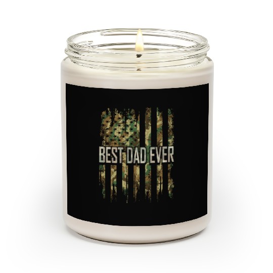 Dad Fathers Day For Men Camouflage US Flag Great Scented Candles