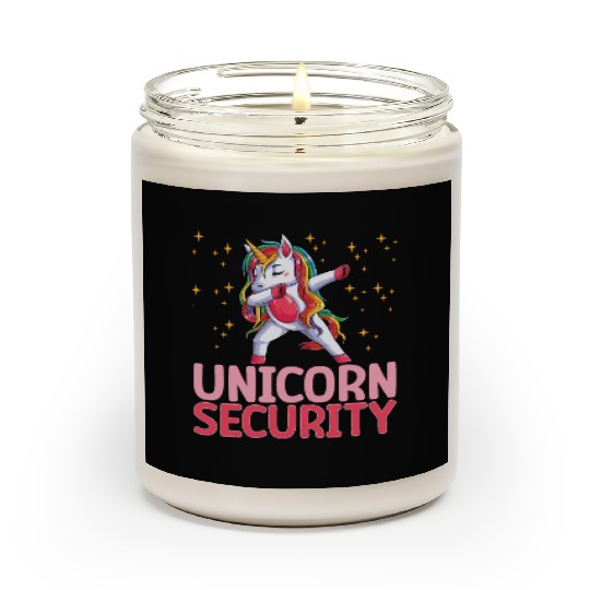 Unicorn Security Funny Unicorn Dabbing Birthday Scented Candles