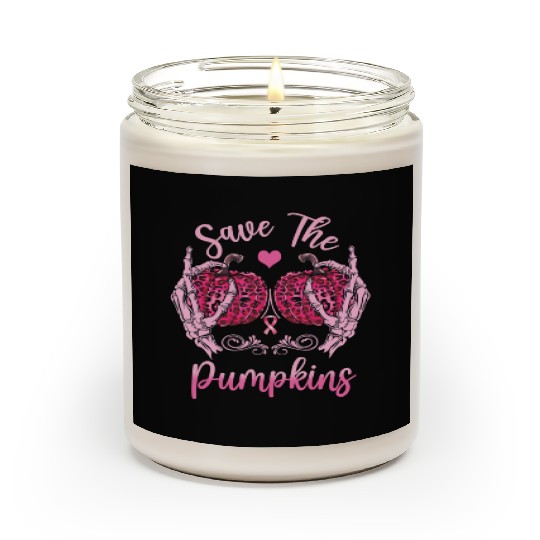 Save Your Pumpkins Leopard Breast Cancer Awarenes Scented Candles