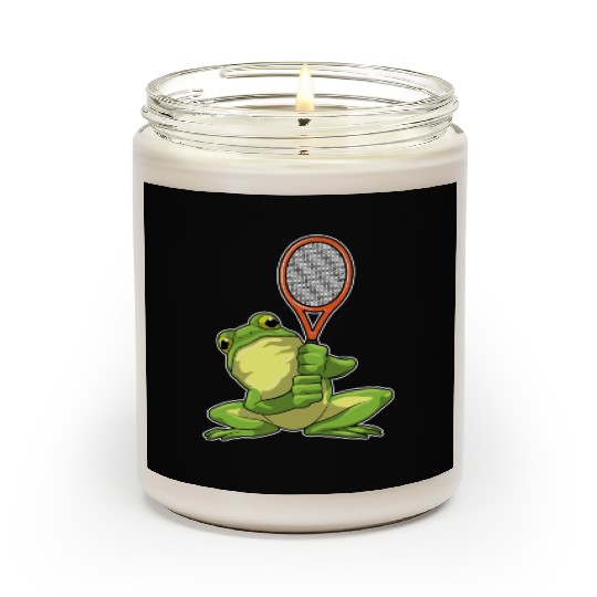 Frog At Tennis With Tennis Racket Scented Candles