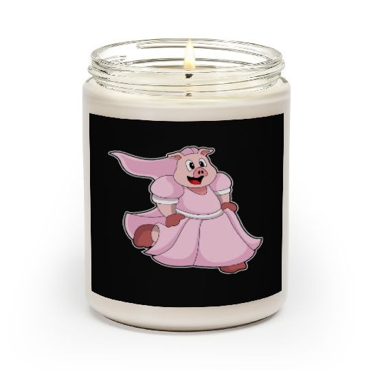 Pig As Bride With Wedding Dress Scented Candles