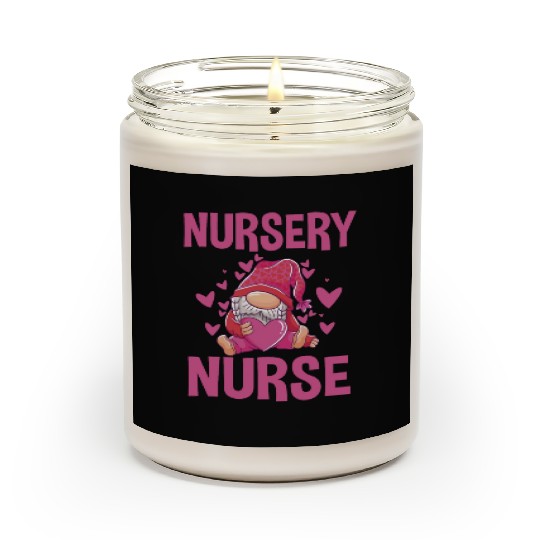 Cute Newborn Nursery Nurse Gnome Scented Candles