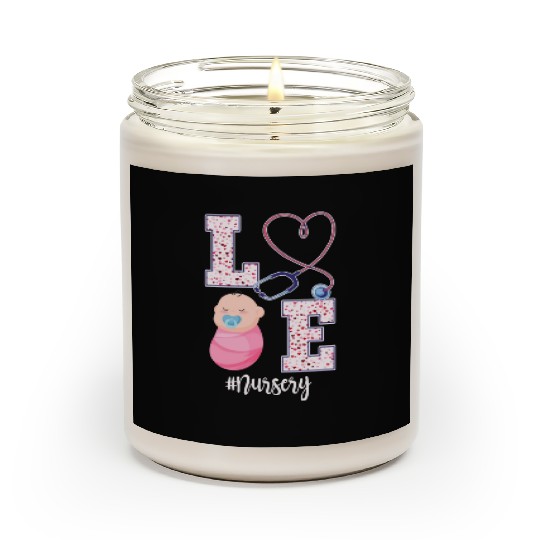 Cute Newborn Nursery Nurse Design Scented Candles