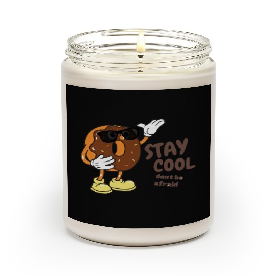 Brown sweet donut , Motivational words ,cartoon Scented Candles
