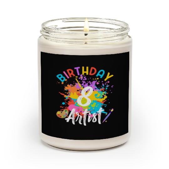 8 Year Old Birthday Art Painting Party 8th Artist Scented Candles