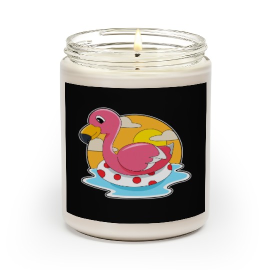 Flamingo At Swimming With Lifebuoy Scented Candles