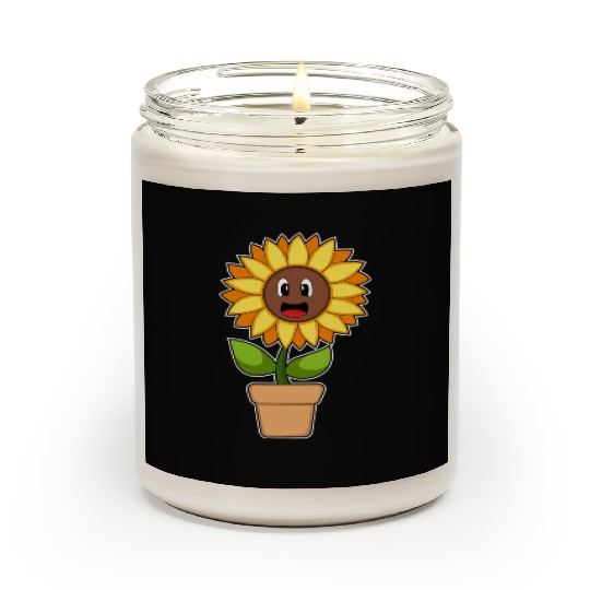 Plant Pot Sunflower Flower Scented Candles