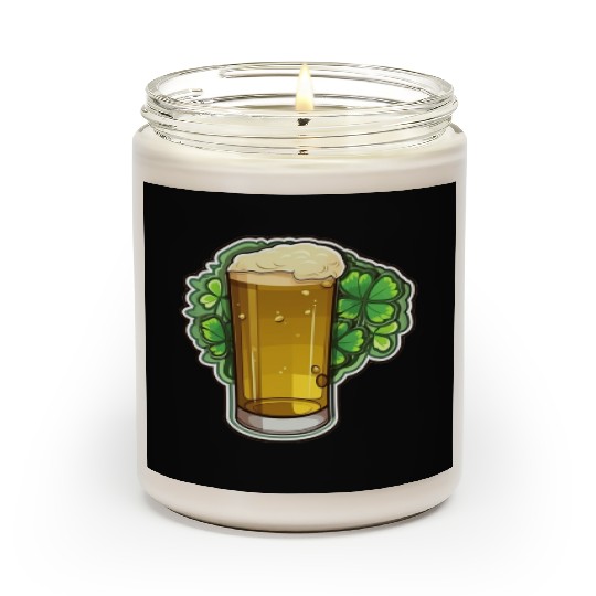 Irish Beer with Shamrock Leaf Scented Candles