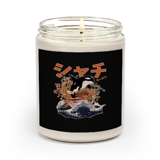 The Great Orca Killer Whale Ramen (Japanese Text) Scented Candles