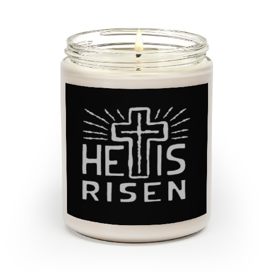 Christian Cross Easter He is Risen Scented Candles